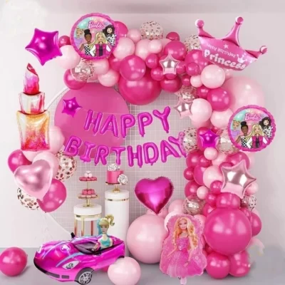 Barbie Theme Birthday Party Decorations Full Set of Balloons & Items