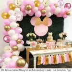 Pink, White and Gold Birthday Decoration Set - Image 2
