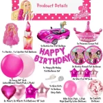 Barbie Theme Birthday Party Decorations Full Set of Balloons & Items - Image 2