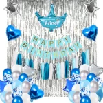 Blue and Silver Happy Birthday Decoration Set