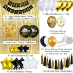 Black & Gold Happy Birthday Decoration Set - Image 2