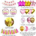 Pink, White and Gold Birthday Decoration Set - Image 3