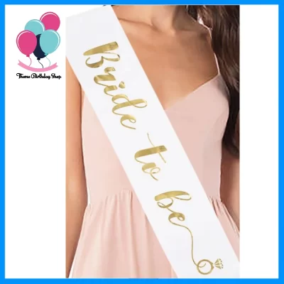 White & Gold "Bride to Be" Sash