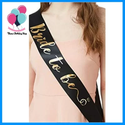 Black & Gold "Bride to Be" Sash