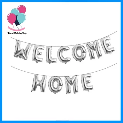 Silver "Welcome Home" Foil Balloon Banner