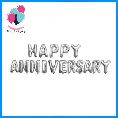 Silver Foil “Happy Anniversary” Letter Balloons