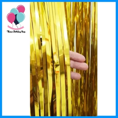 Metallic Gold Foil Fringe Curtain Backdrop