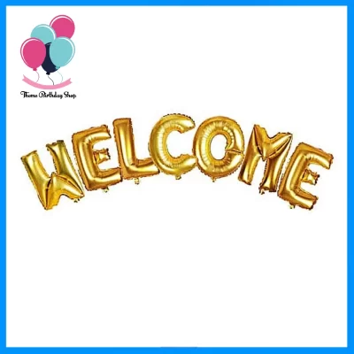 Golden "WELCOME" Foil Balloon Banner