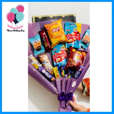 Ultimate Snack & Chocolate Surprise Bouquet