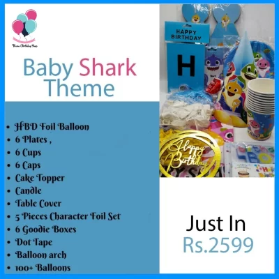 Baby Shark Theme Birthday Decoration Kit